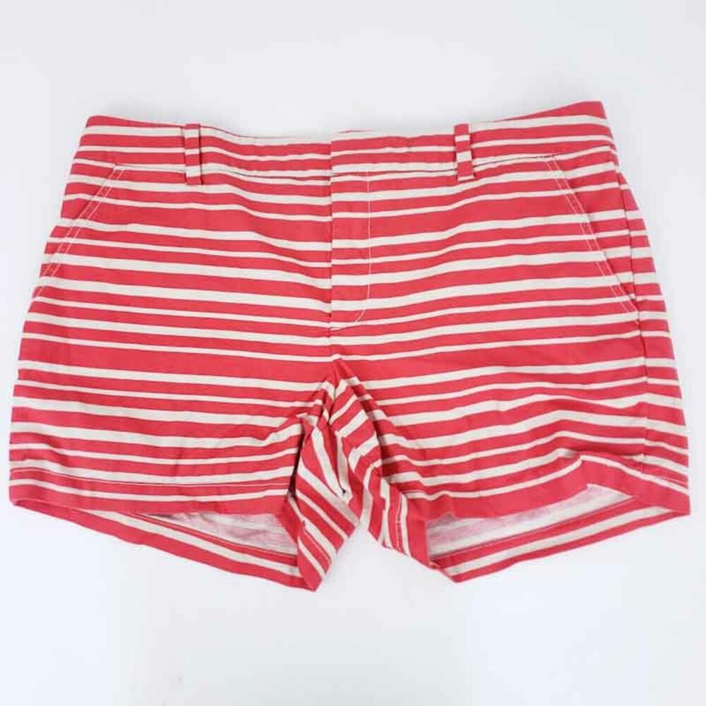 Tommy Hilfiger Shorts Stripe, Size 16 Women, Flat Front, Cotton Blend, Pockets